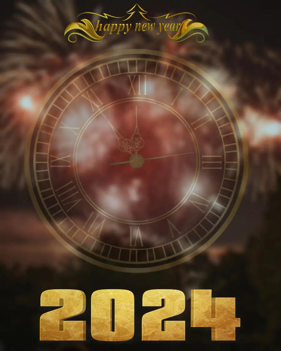 CB 2024 Happy New Year Circular Object With Text Below It HD  Background