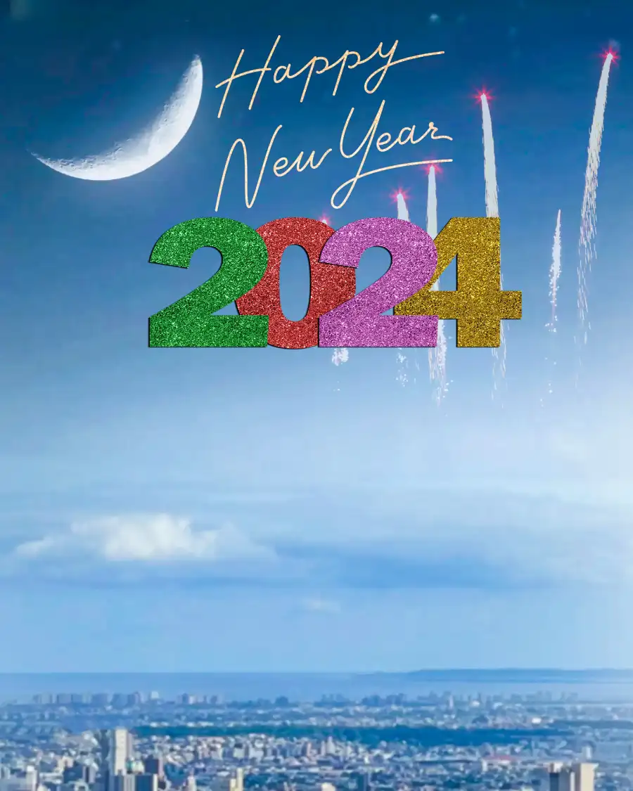 CB 2024 Happy New Yearireworks In The Sky HD Background