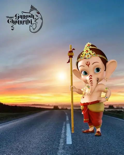 CB Bal Ganesh Chaturthi Road Editing Background  Full HD