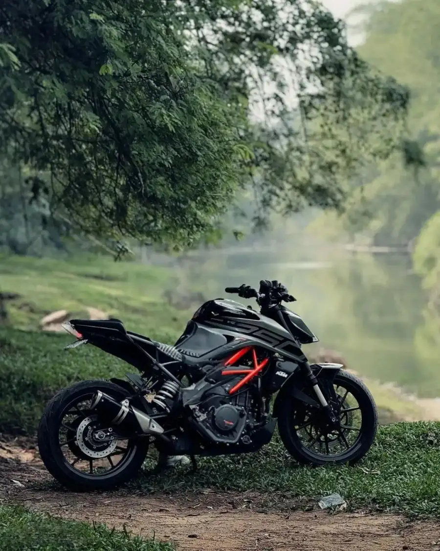 CB Bike Motorcycle Parked On A Dirt Road Background