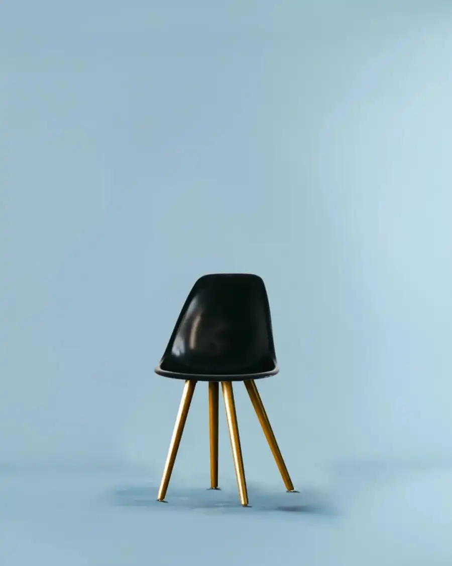 CB Black Chair With A Black Back Background