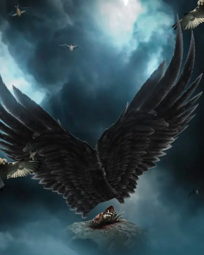 CB Black Devil Wings Sky Cloud Edit Background HD