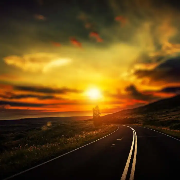 CB Blur Road Sunset Sku Photo Editing Background