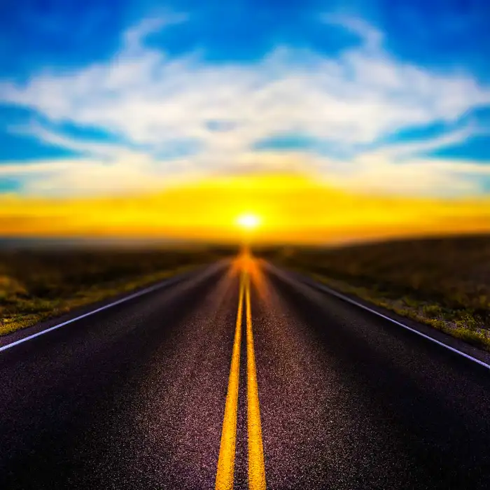 CB Blur Sunrise Sky Road Photo Editing Background