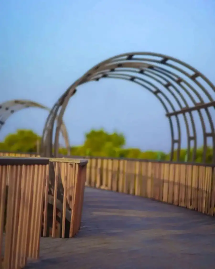 CB Bridge With A Wooden Railing Background