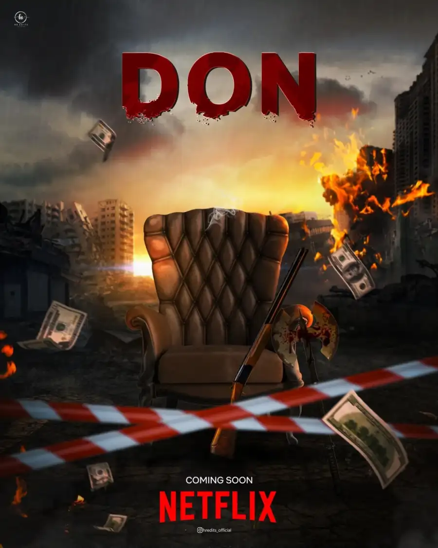 CB Don Netflix Poster  A Chair And A City Scene Background