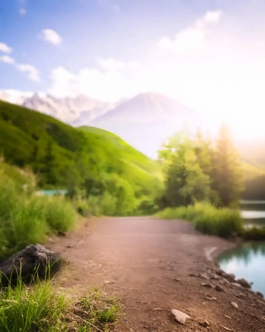 CB Editing Dirt Road Leading To A Mountain Background