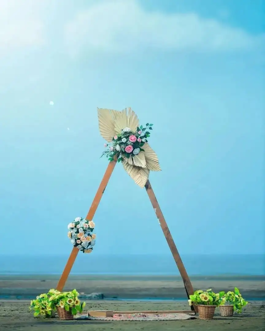 CB Flower Arrangement On A Beach Background