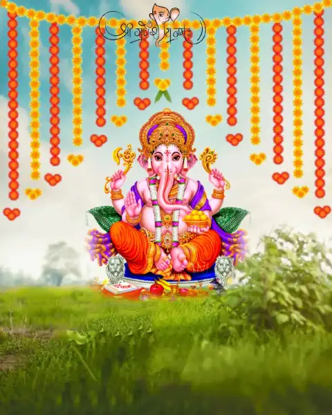 CB Green Grass Field  Ganesh Chaturthi Editing Background