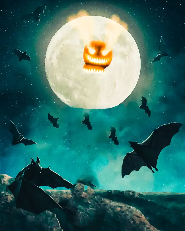 CB Halloween Monn Glowing Background  HD