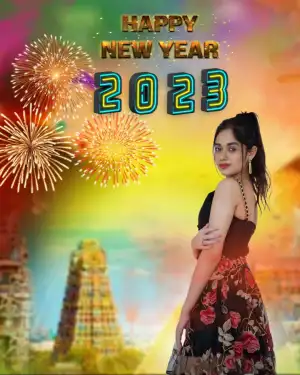 CB Happy New Year 2023 Background HD  With Girl