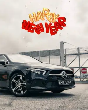 CB Happy New Year 2023 Black Car Background HD Pic