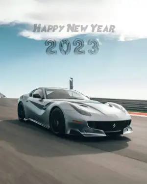 CB Happy New Year 2023 Car On Road Background HD