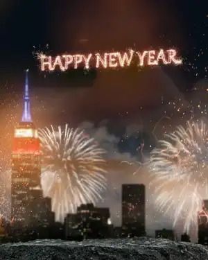 CB Happy New Year 2023 City Fireworks CB Background HD