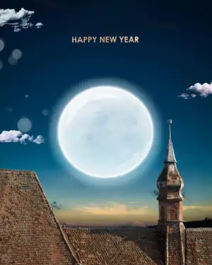 CB Happy New Year 2023 Moon Background HD