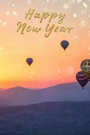 CB Happy New Year 2023 Parachute In Sky Background HD