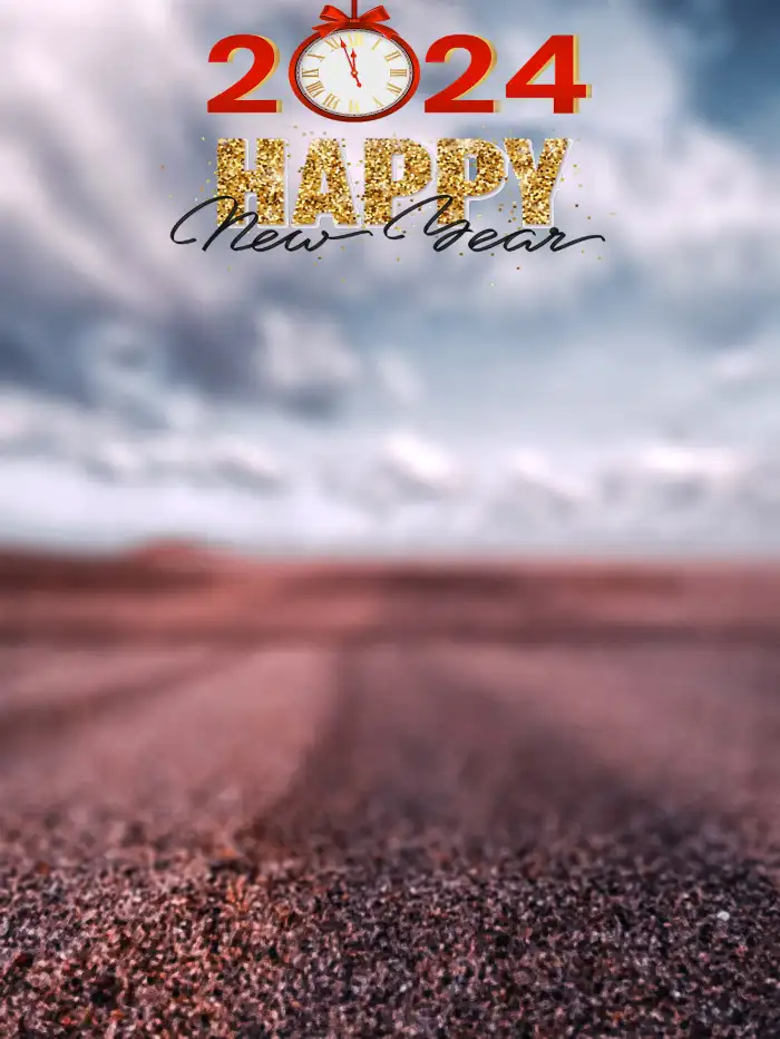 CB Happy New Year 2024 Beach With A Cloudy Sky Background