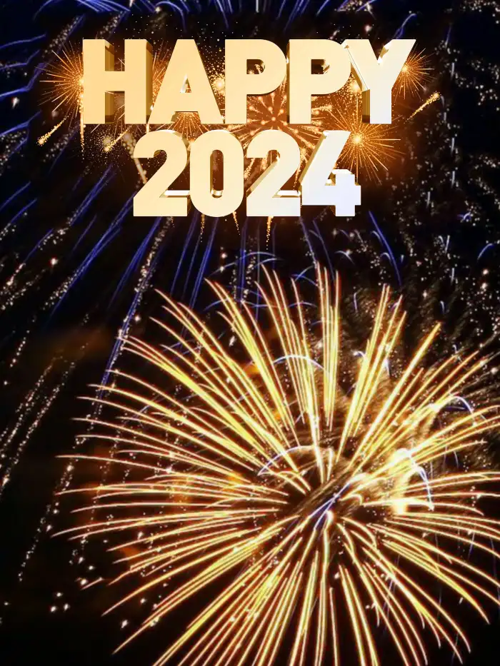 CB Happy New Year 2024 Close Up Of Fireworks Full HD Background