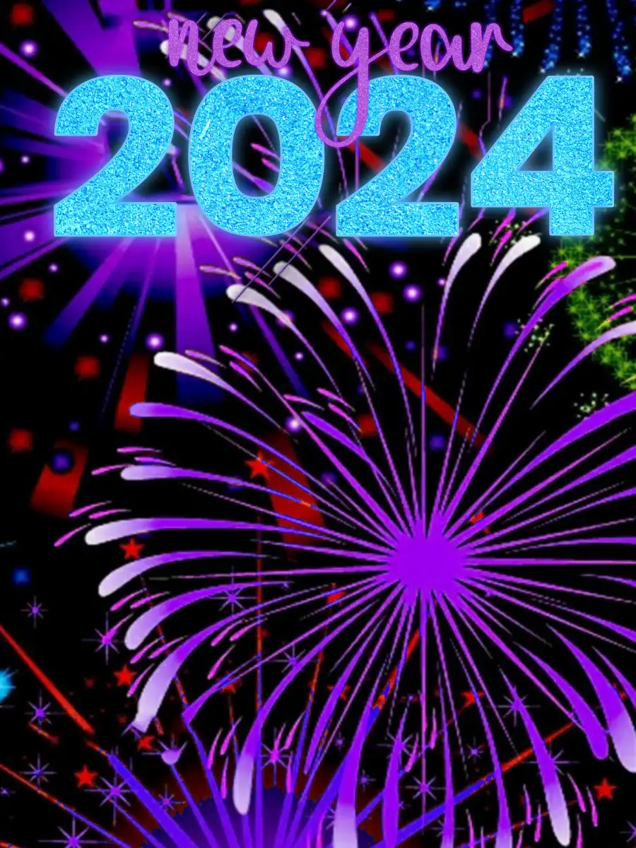 CB Happy New Year 2024 Purple Light Display Background