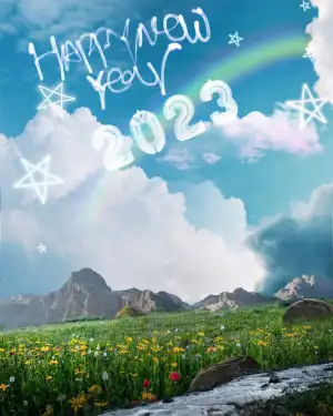 CB Happy New Year Blue Sky 2023 Background HD  (13)