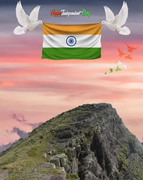 CB Indian Flag Holding Bird 15 August Editing Background HD