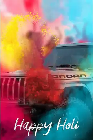 CB Jeep Happy Holi Background Download