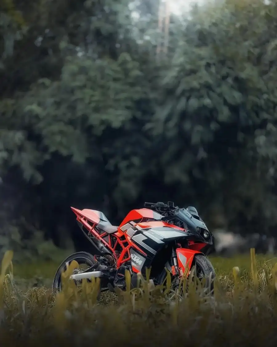 CB KTM Bike Red Motorcycle In A Field Background