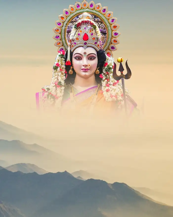 CB Maa Durga Face Happy Navratri Background