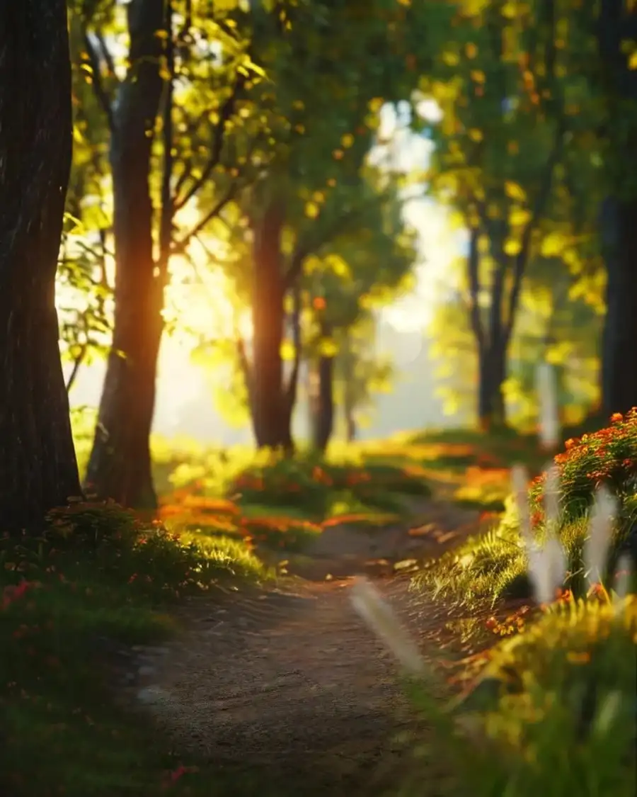 CB Path Through A Forest Background