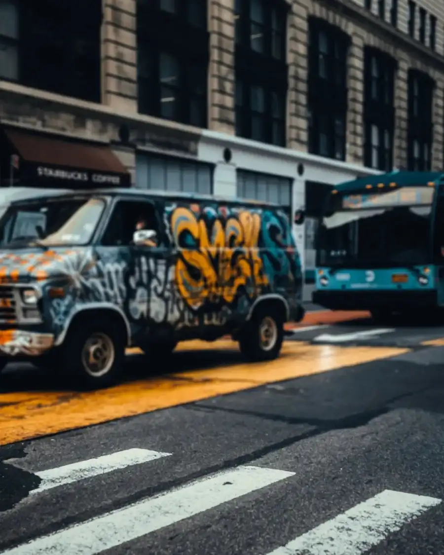 CB Truck With Graffiti On It Background Free Images