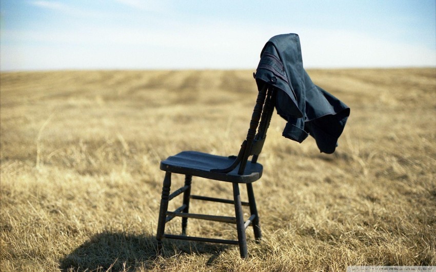 Chair In Field Background Wallpaper Full HD