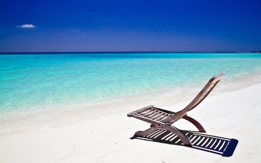 Chair On Beach HD Background Wallpaper