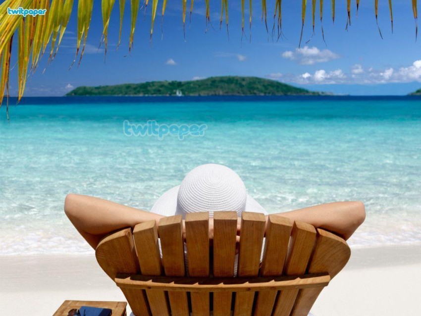 Chair On Beach HD Background Wallpaper