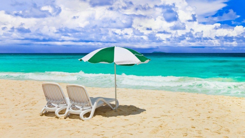 Chair On Beach HD Background Wallpaper