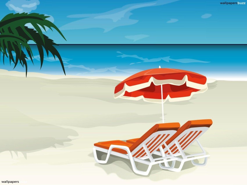 Chair On Beach HD Background Wallpaper