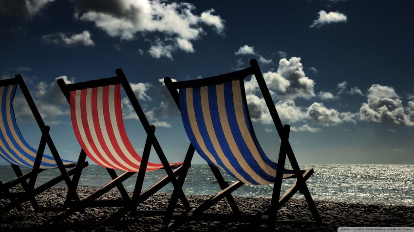 Chair On Beach HD Background Wallpaper