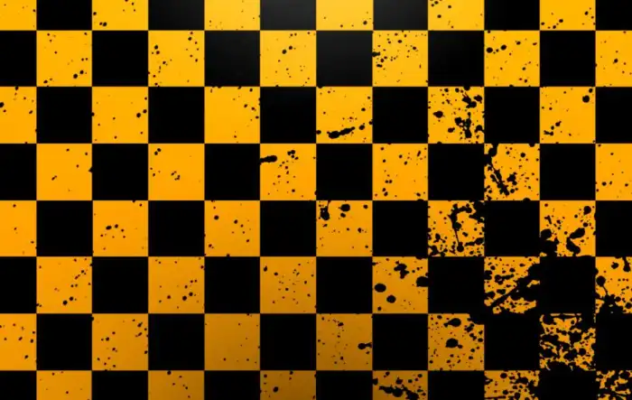 Checkered Surface Black And Yellow Background HD Wallpapers