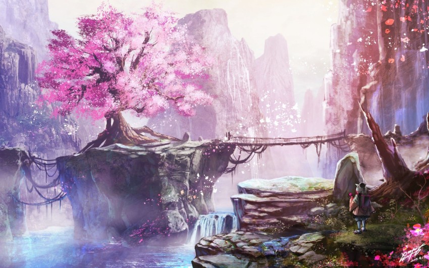 Cherry Blossom Tree Background Full HD Download