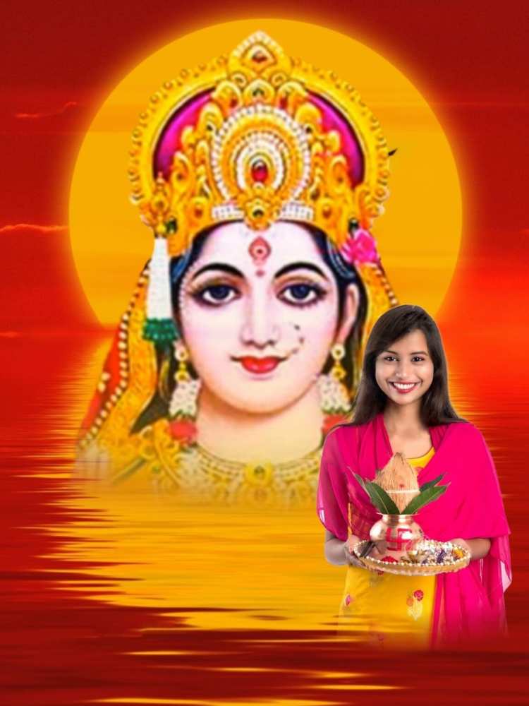 Chhath Puja Girl Editing Background HD