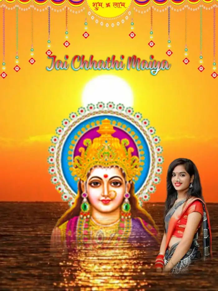 Chhath Puja Girl In Water CB Picsart Editing Background