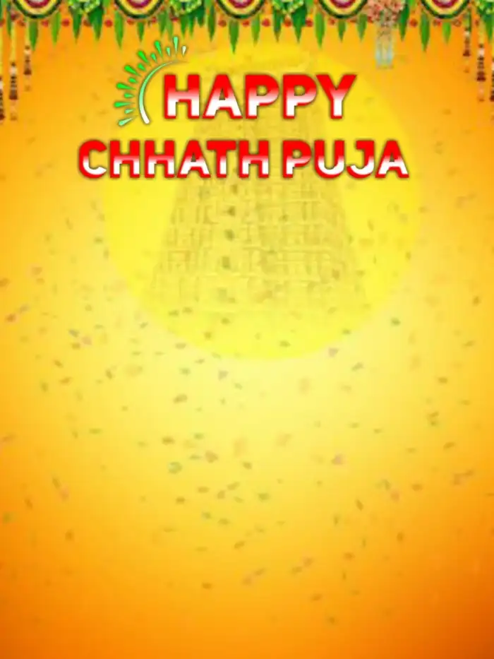 Chhath Puja Photo Editing Yellow Banner Background HD