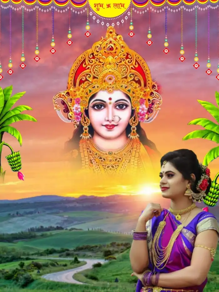 Chhath Puja With Girl Background  For Photo Editing