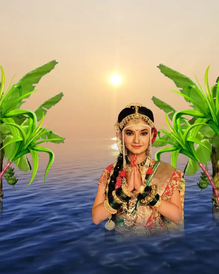 Chhath Puja With Girl Editing Background