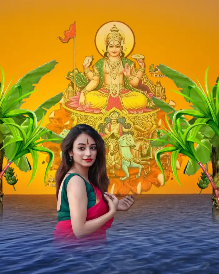 Chhath Puja With Girl Editing Background