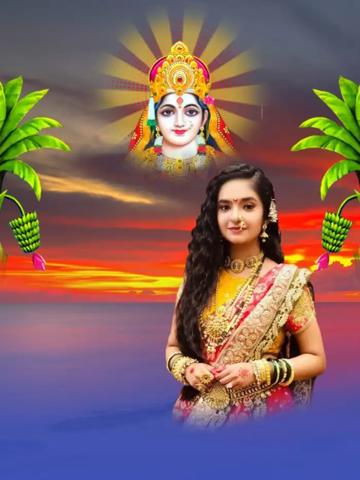 Chhath Puja With Girl Editing Background