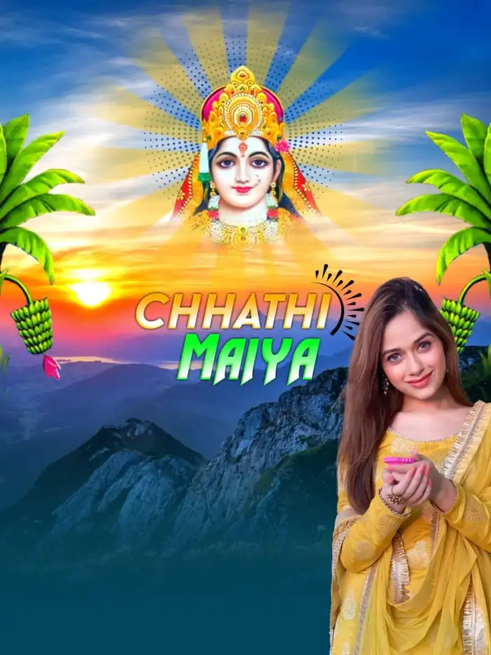 Chhath Puja With Girl Mountain Editing Background