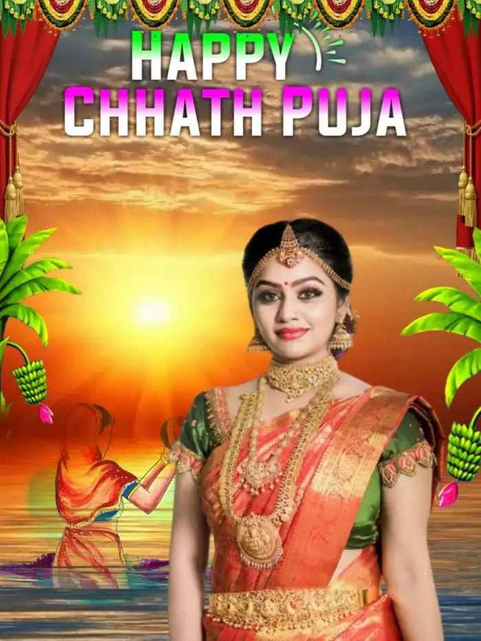 Chhath Puja With Indian Woman  Editing Background