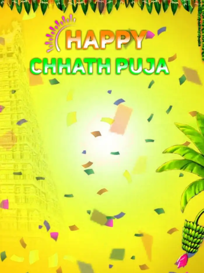 Chhath Puja Yellow Banner Editing Background HD