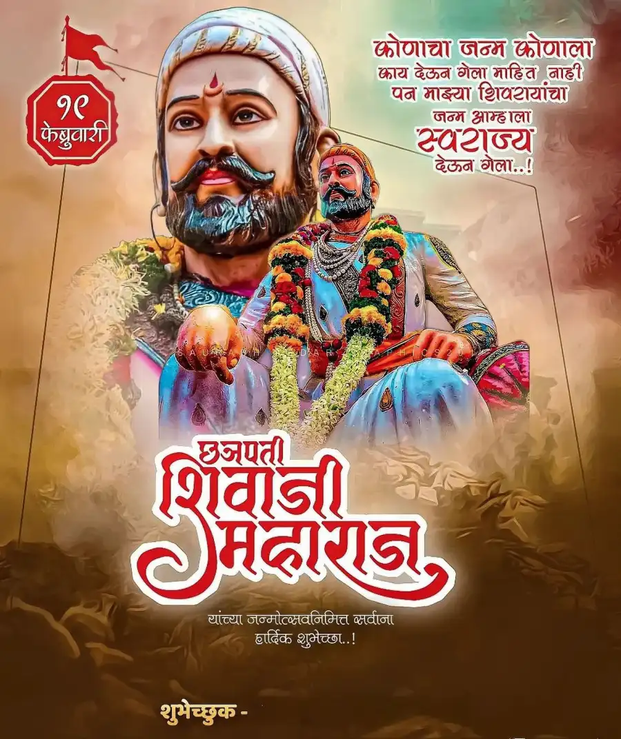 Chhatrapati Shivaji Jayanti Marathi Banner Free Background