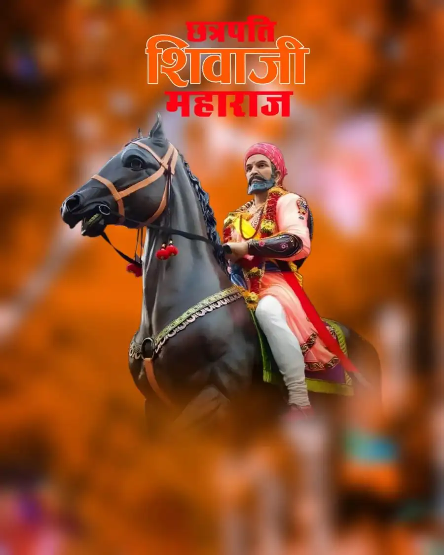 Chhatrapati Shivaji On Horse Banner Editing Background